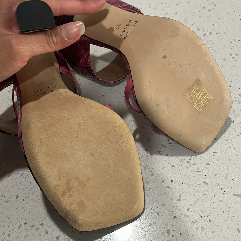 Paris Texas gorgeous Hot pink size 36 snake print 95mm sandals